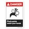 Signmission ANSI Danger Sign, Pinch Points Watch Your Hands, 18in X 12in Aluminum, 12" W, 18" L, Landscape OS-DS-A-1218-L-19889 - alternate 1